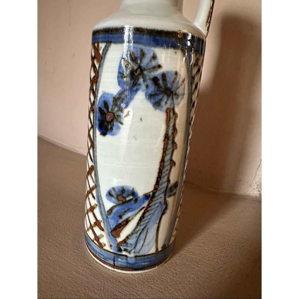Vintage hand, painted oil and vinegar Cruet bottle - Picture 2 of 8